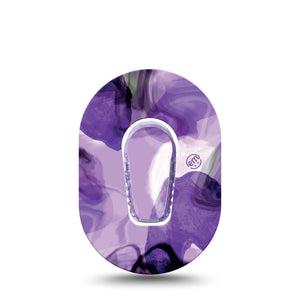 ExpressionMed Purple Storm Dexcom G6 Mini Tape Single Tape and Single Sticker Sheer Like Purples Adhesive Tape CGM Design