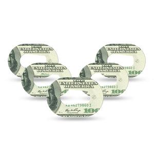 ExpressionMed Feeling $100 Dexcom G6 Mini Tape 5-Pack Tape Hundred Dollar Bill, Adhesive Tape CGM Design