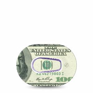 ExpressionMed Feeling $100 Dexcom G6 Mini Tape Single Tape and Single Sticker Hundred Dollar Bill, Adhesive Tape CGM Design