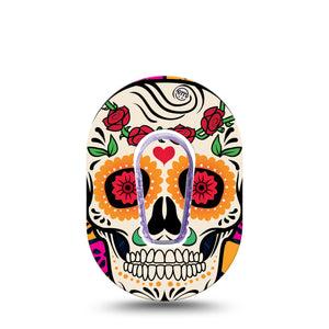 ExpressionMed Dia de los Muertos Dexcom G6 Mini Tape with center sticker