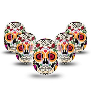 ExpressionMed Dia de los Muertos Dexcom G6 Mini Tape with center stickers