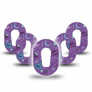 5-Pack Purple Halloween Witchy Dexcom G6 Mini CGM Patches Tapes
