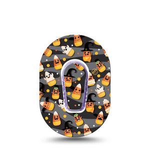 ExpressionMed Candy Corn Dexcom G6 Mini Tape Halloween Theme Candy corns, CGM Adhesive Patch Design with center sticker