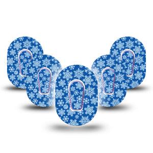 ExpressionMed Snowflake Dexcom G6 Mini Tape 5-Pack with center stickers