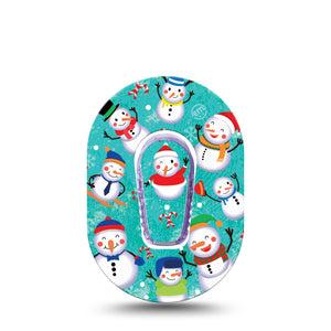 Snowman Celebration Decom G6 Mini Patch, Single Tape, Winter Themed CGM Adhesive Tape Design with center sticker