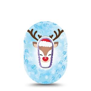 ExpressionMed Flurry the Reindeer Dexcom G6 Mini Tape Winter Animal, CGM Overlay Patch Design Single Tape and Sticker