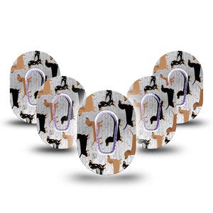Dancing Dachshunds Dexcom G6 Mini Tapes 5-Pack Tape and Sticker