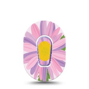 ExpressionMed Daisy Dexcom G6 Mini Tape Single Tape and Single Sticker Bright Daisy, Adhesive Tape CGM Design