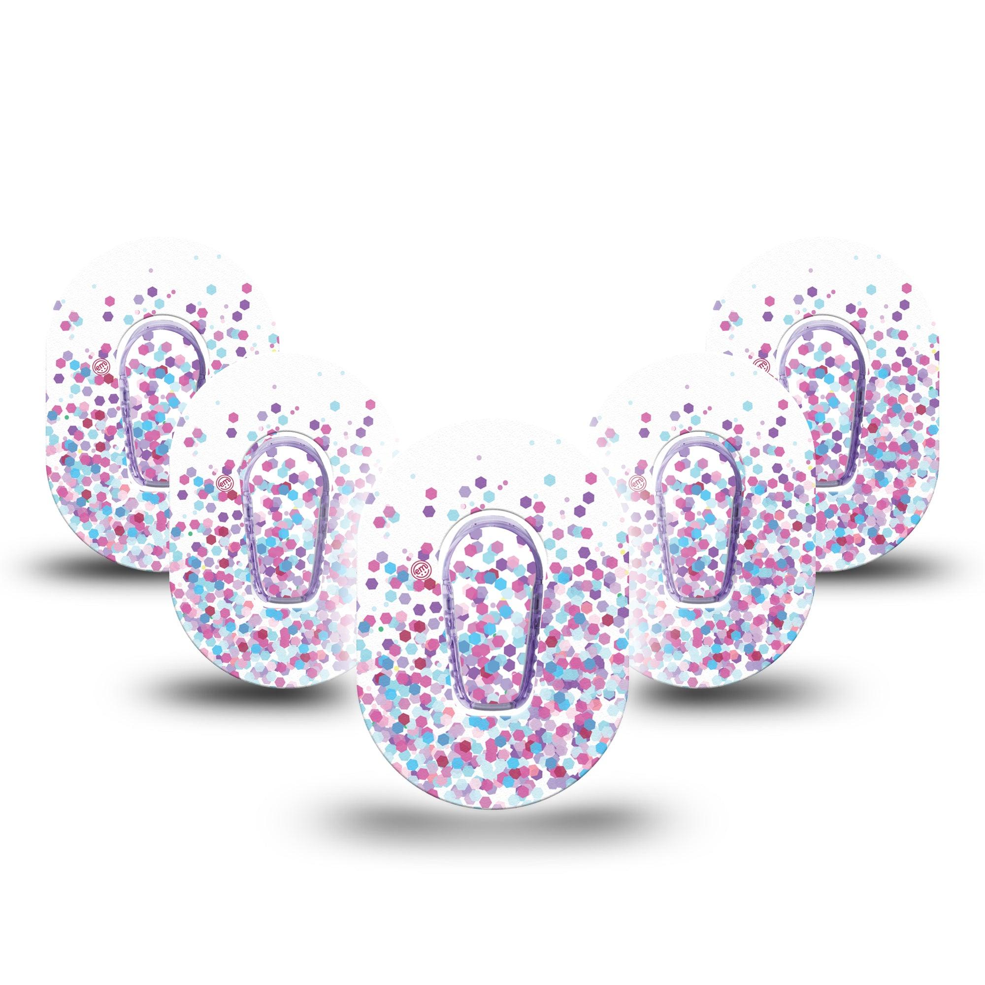 Confetti Dexcom G6 Mini Cover 5-Pack Tape and Sticker