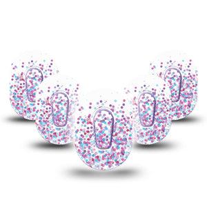 Confetti Dexcom G6 Mini Cover 5-Pack Tape and Sticker