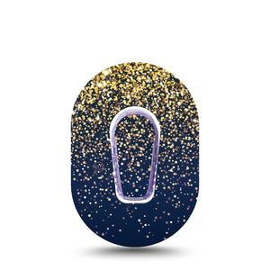 ExpressionMed Gold Sparkles Dexcom G6 Mini Tape and Sticker