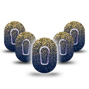 ExpressionMed Gold Sparkles Dexcom G6 Mini Tape 5-Pack Sticker and Tape