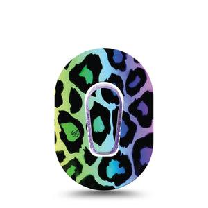 ExpressionMed Multicolored Cheetah Print Dexcom G6 Mini Tape Single Sticker and Tape