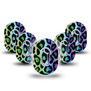 ExpressionMed Multicolored Cheetah Print Dexcom G6 Mini Tape 5-Pack Sticker and Tape