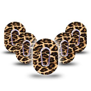 ExpressionMed Leopard Print Dexcom G6 Mini Tape 5-Pack with center stickers