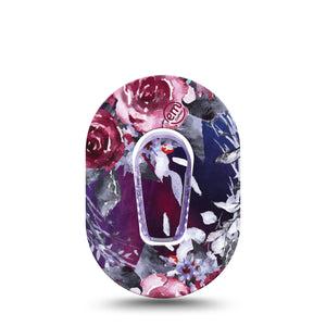 Dark Rose Dexcom G6 Mini Patch with center sticker