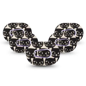 Black Cats Dexcom G6 Mini Tape 5-Pack with center sticker