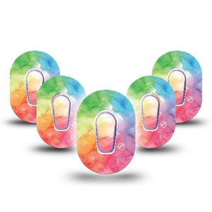 ExpressionMed Rainbow Cloud Dexcom G6 Mini Patch 5-Pack Tapes and Stickers