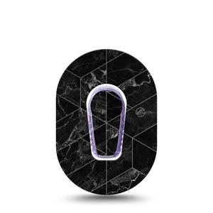 Black Marble Dexcom G6 Mini Patch Single Tape and Sticker