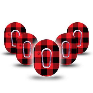 ExpressionMed Lumberjack Dexcom G6 Mini Cover 5-Pack Tape and Sticker