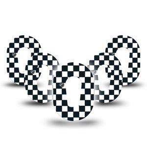 ExpressionMed Checkered Dexcom G6 Mini Tape 5-Pack Tape Black Checkered, Adhesive Patch Continuous Glucose Monitor Design