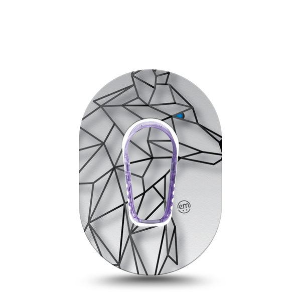 ExpressionMed Iron Wolf Dexcom G6 Mini Cover Single Tape and Sticker