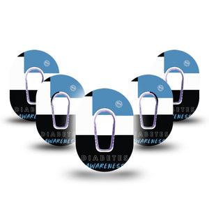 ExpressionMed Diabetes Awareness G6 Mini Tapes 5-Pack Sticker and Tape