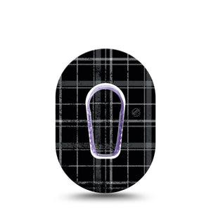 ExpressionMed Grunge Plaid Dexcom G6 Mini Tape with Center Sticker