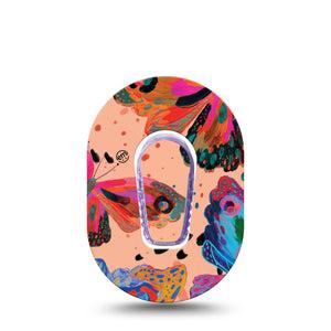 Butterfly Wings Dexcom G6 CGM Mini Adhesive Cover with center sticker