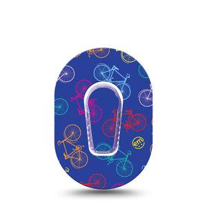 ExpressionMed Neon Bicycles Dexcom G6 Mini Patch with center sticker