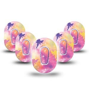 ExpressionMed Fairy Dust Dexcom G6 Mini Patch 5-Pack with center stickers