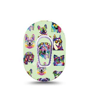 ExpressionMed Dog Party Dexcom G6 Mini Tape with center sticker