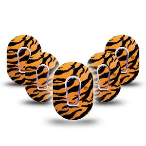 ExpressionMed Tiger Dexcom G6 Mini Cover 5-Pack with center stickers