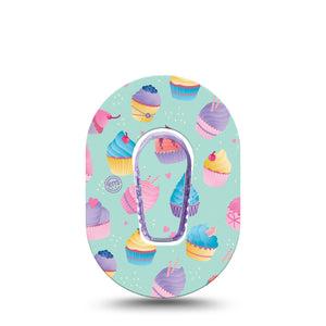 Cupcakes Dexcom G6 Mini Patch with center sticker