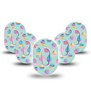Cupcakes Dexcom G6 Mini Patch 5-Pack with center stickers