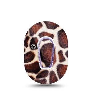 ExpressionMed Giraffe Print Dexcom G6 Mini Cover with center sticker