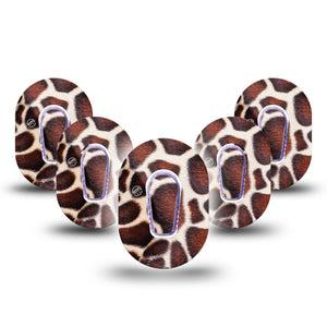 ExpressionMed Giraffe Print Dexcom G6 Mini Cover 5-Pack with center stickers