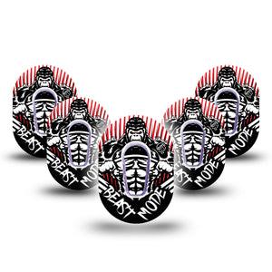 Beast Mode Dexcom G6 Mini Tape 5-Pack with center stickers