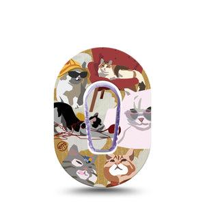 ExpressionMed Kitty Cats Dexcom G6 Mini Patch with center sticker