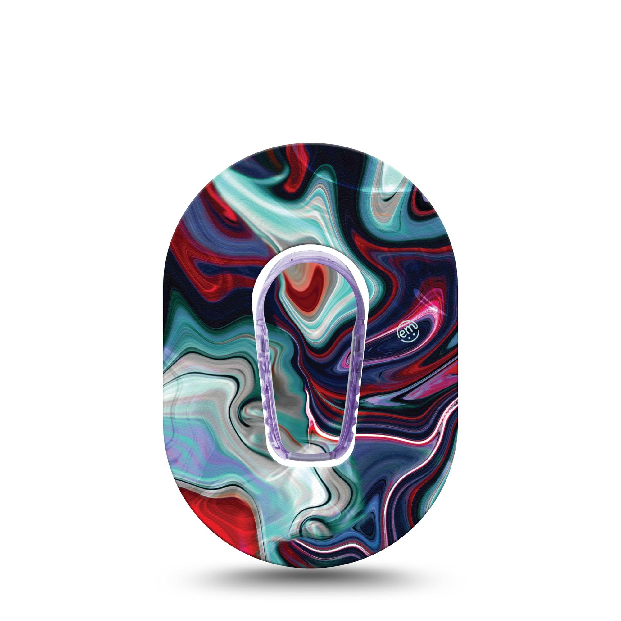 ExpressionMed Moody Marble Dexcom G6 Mini Cover with center sticker