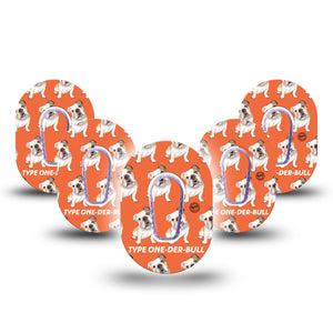 ExpressionMed Type One-Der-Bull Dexcom G6 Mini Tape 5-pack with center stickers