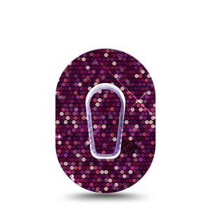ExpressionMed Pink Sequins Dexcom G6 Mini Tape with center sticker