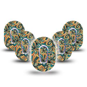 Expressionmed 70s Vintage Dexcom G6 Mini Tapes 5-Pack with center stickers