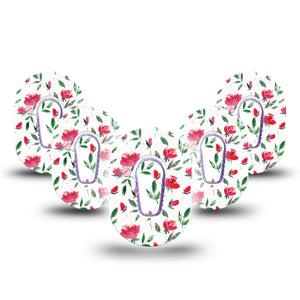 ExpressionMed Rose Garden Dexcom G6 Mini Tape 5-Pack with center stickers