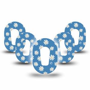 ExpressionMed Painted Daisies Dexcom G6 Mini Tape 5-Pack Tape Painted Daisies Themed, Adhesive Tape CGM Design