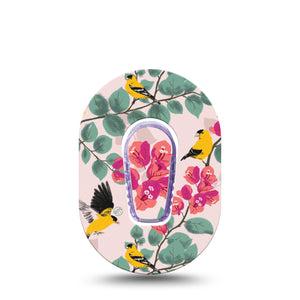 ExpressionMed Yellow Finch Dexcom G6 Mini Tape Single Tape and Single Sticker Vibrant Finch,  Adhesive Tape CGM Design