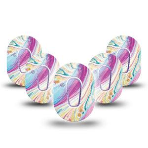 ExpressionMed Shimmering Marble G6 Mini Tape 5-Pack with center stickers
