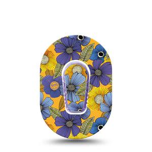 purple flowers dexcom g6 for girls with center sticker