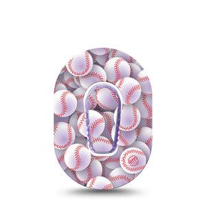Baseball Dexcom G6 CGM Mini Patch athletic tapefor boys with center sticker