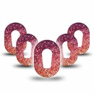 ExpressionMed 5-Pack Glittering Fall Ombre Dexcom G6 CGM Mini Adhesive Covers